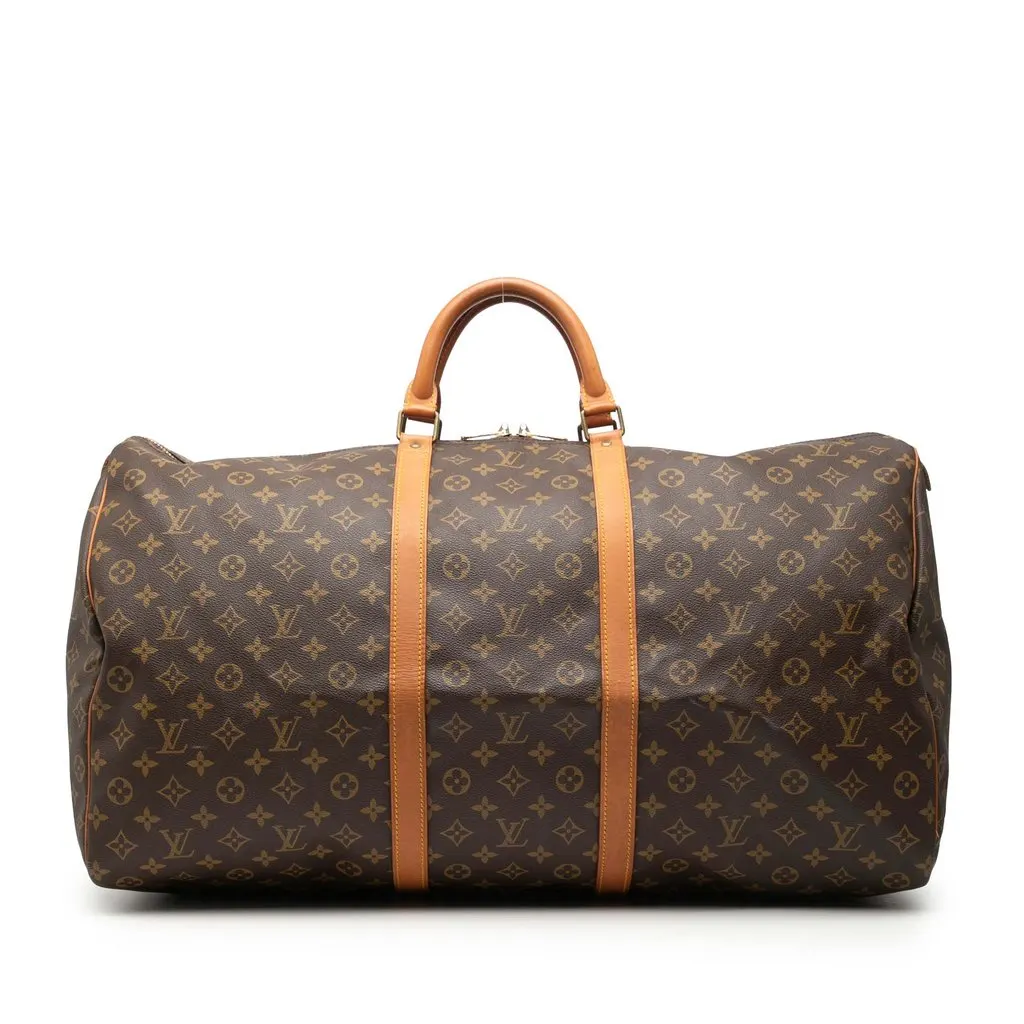 Louis Vuitton Monogram Keepall 60 Brown Good - Front View