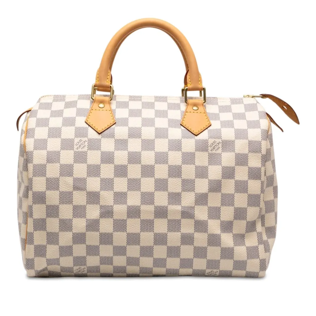 Louis Vuitton Damier Azur Speedy 30 White Canvas Very good - Front View