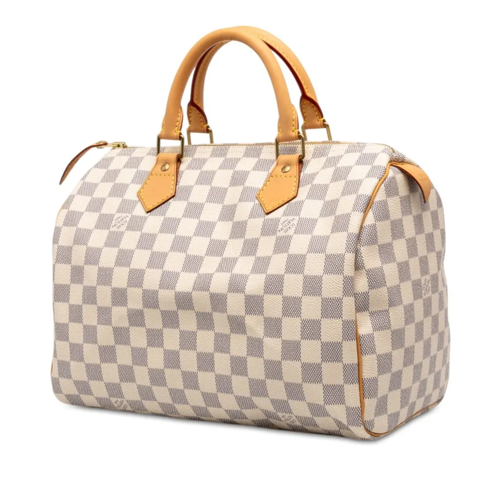 Louis Vuitton Damier Azur Speedy 30 White Canvas Very good - Back View