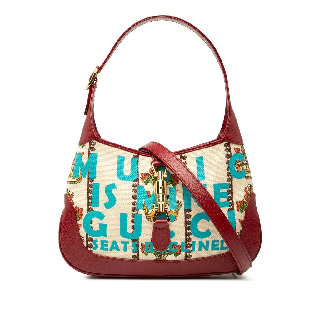Gucci Small Canvas 100 Centennial Music Jackie 1961 Crossbody Brown Very good - Front View