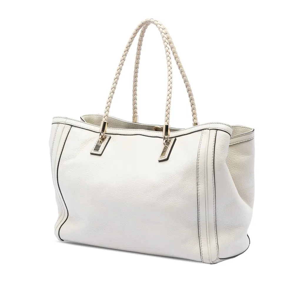 Gucci Medium Leather Bella Tote White Leather Good - Back View