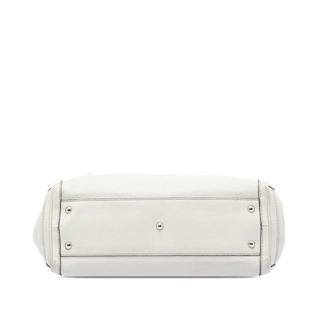 Gucci Medium Leather Bella Tote White Leather Good - Inside View