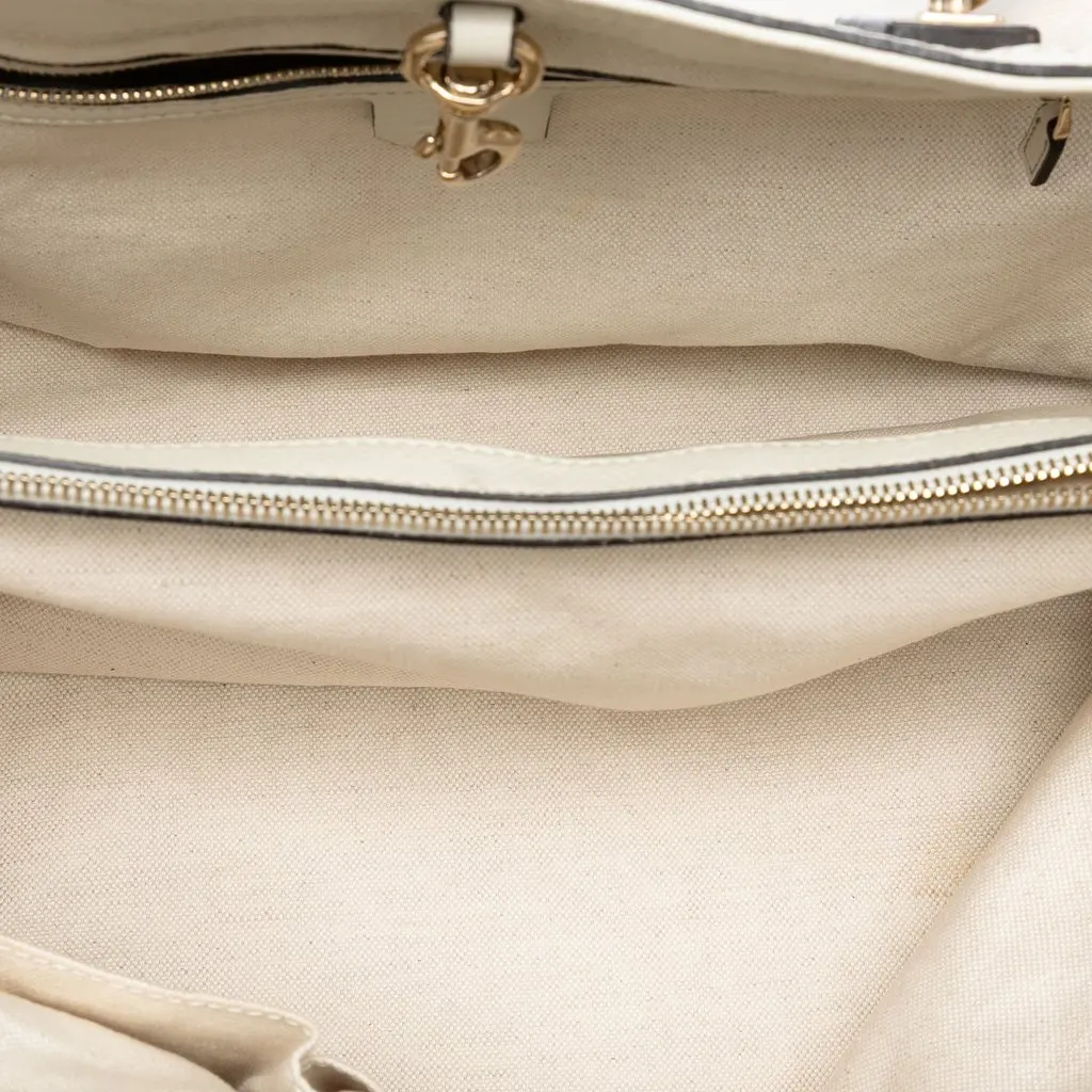 Gucci Medium Leather Bella Tote White Leather Good - Model View