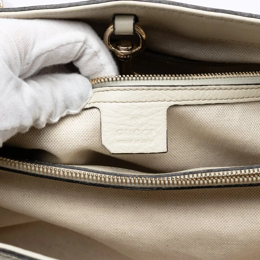 Gucci Medium Leather Bella Tote White Leather Good - Box View