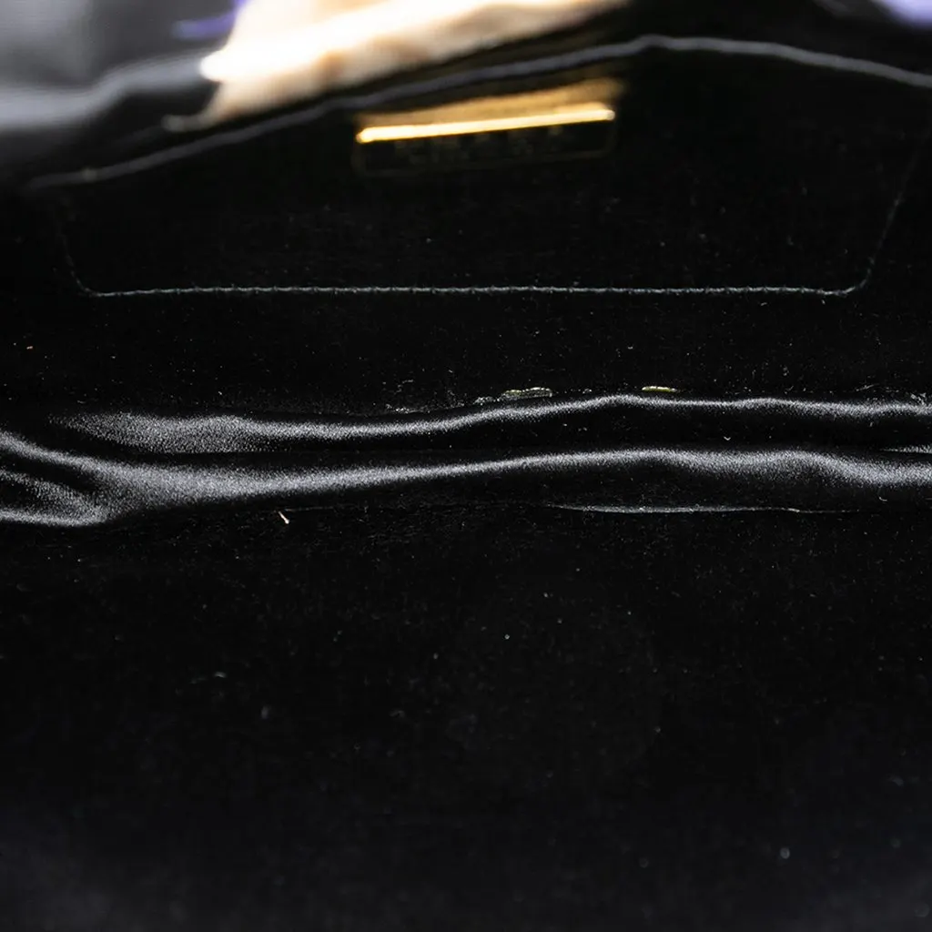 Prada Tessuto Floral Print Chain Crossbody Black Very good - Model View