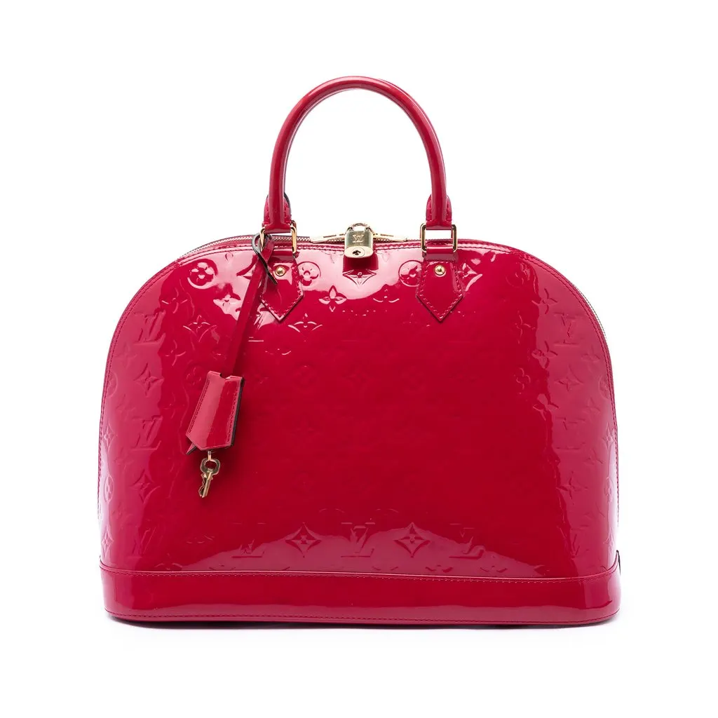 Louis Vuitton Monogram Vernis Alma GM Red Leather Very good - Front View