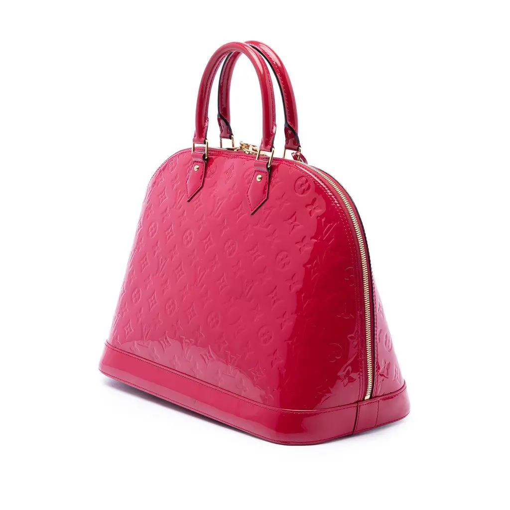 Louis Vuitton Monogram Vernis Alma GM Red Leather Very good - Back View