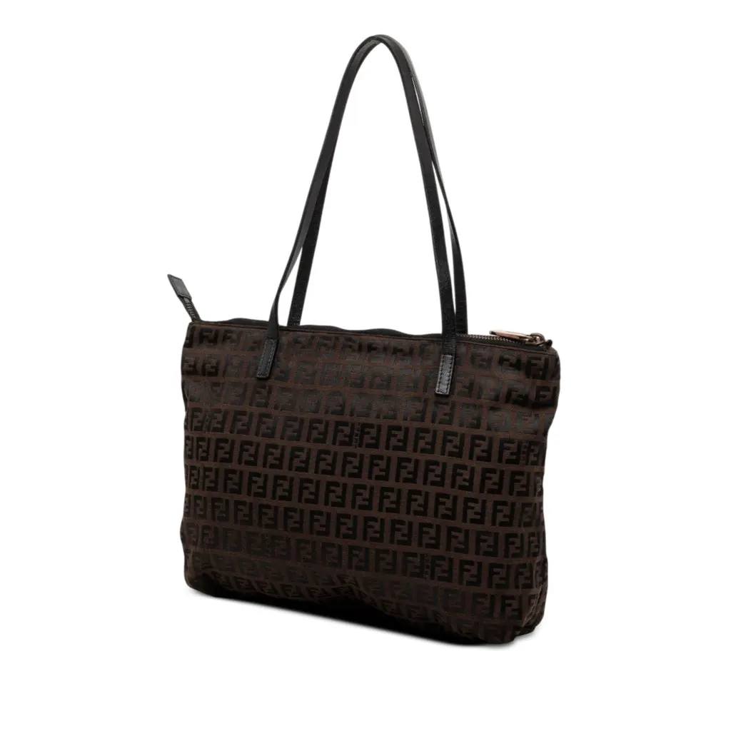 Fendi Zucchino Canvas Tote Brown Very good - Back View