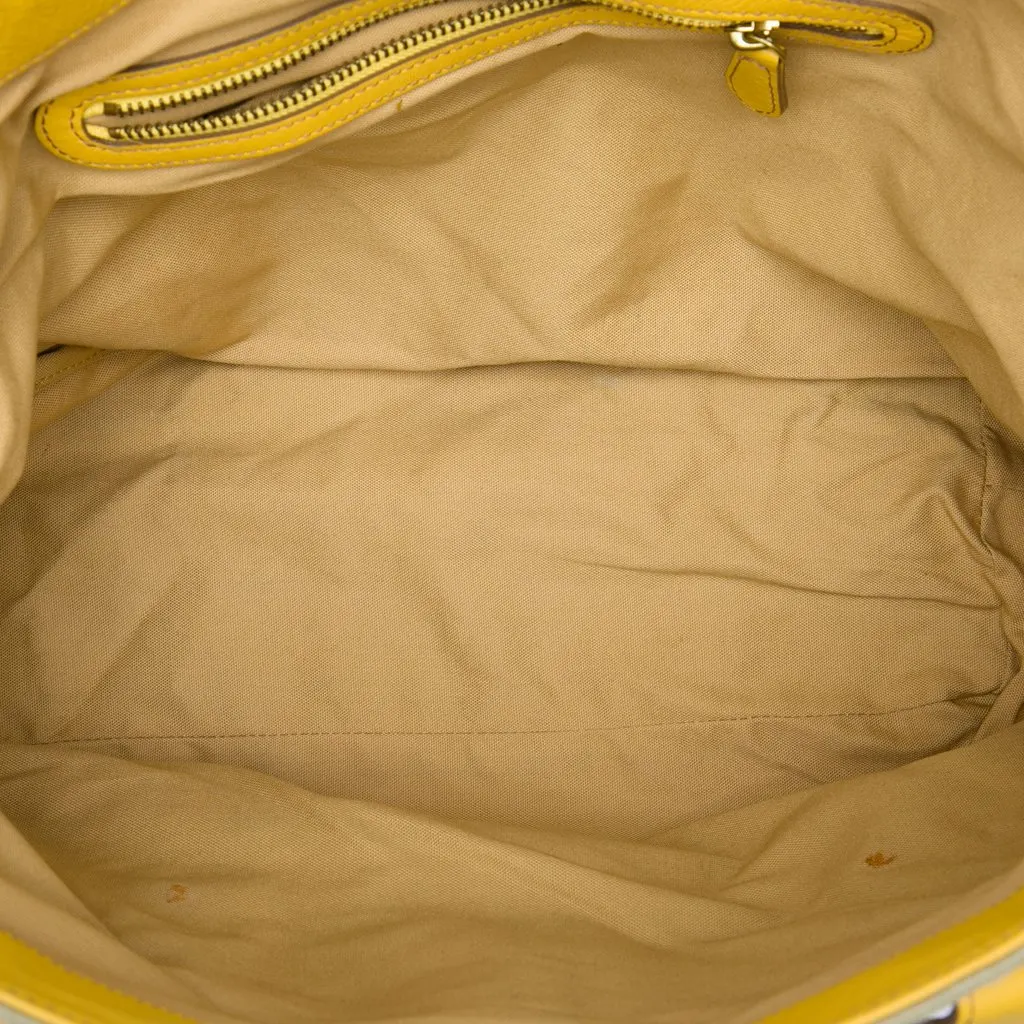 Burberry Leather Trimmed Canvas Tote Beige Very good - Model View