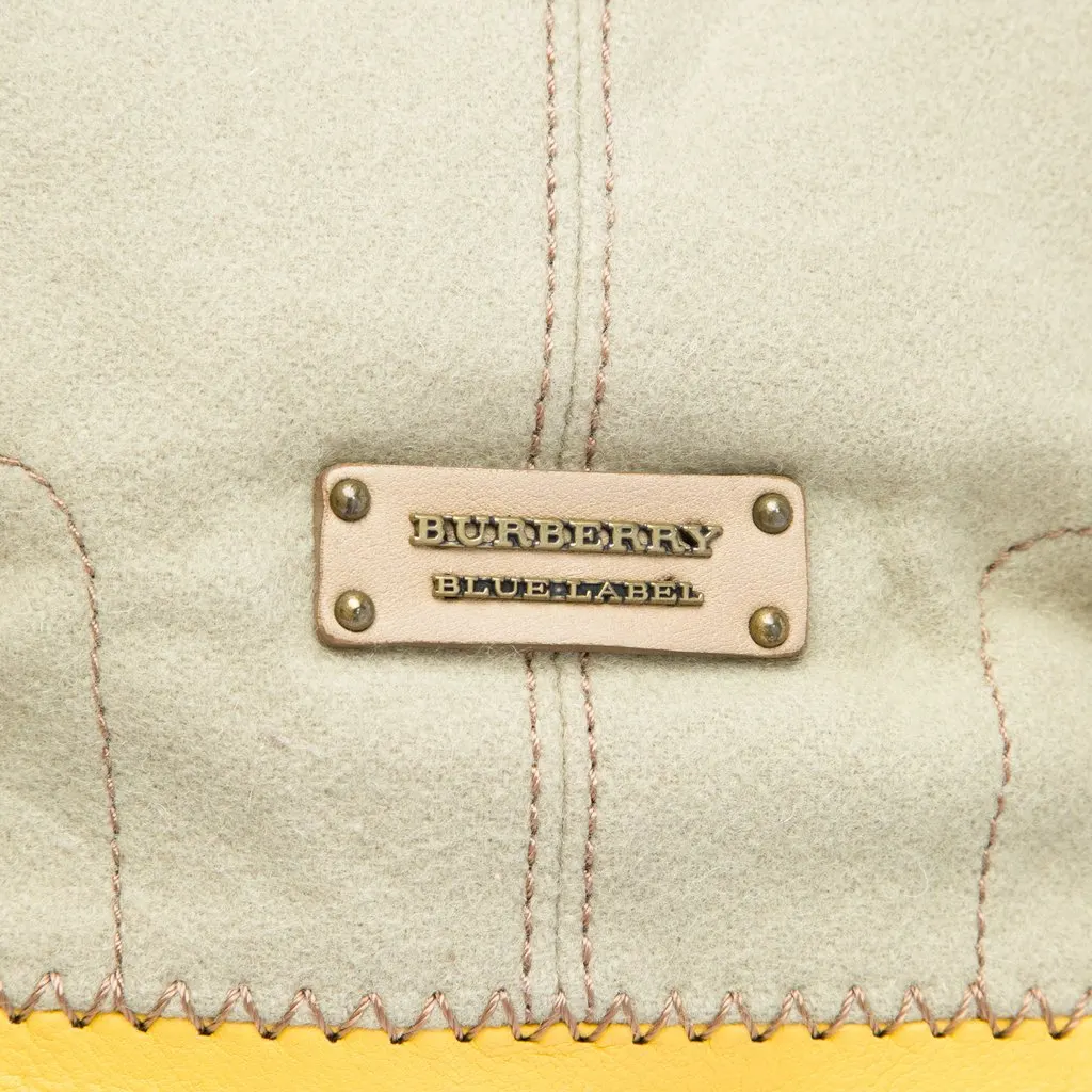 Burberry Leather Trimmed Canvas Tote Beige Very good - Box View