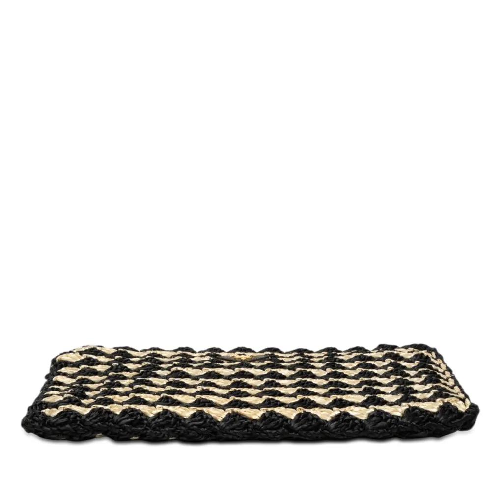 Prada Raffia Crochet Clutch Black Very good - Inside View