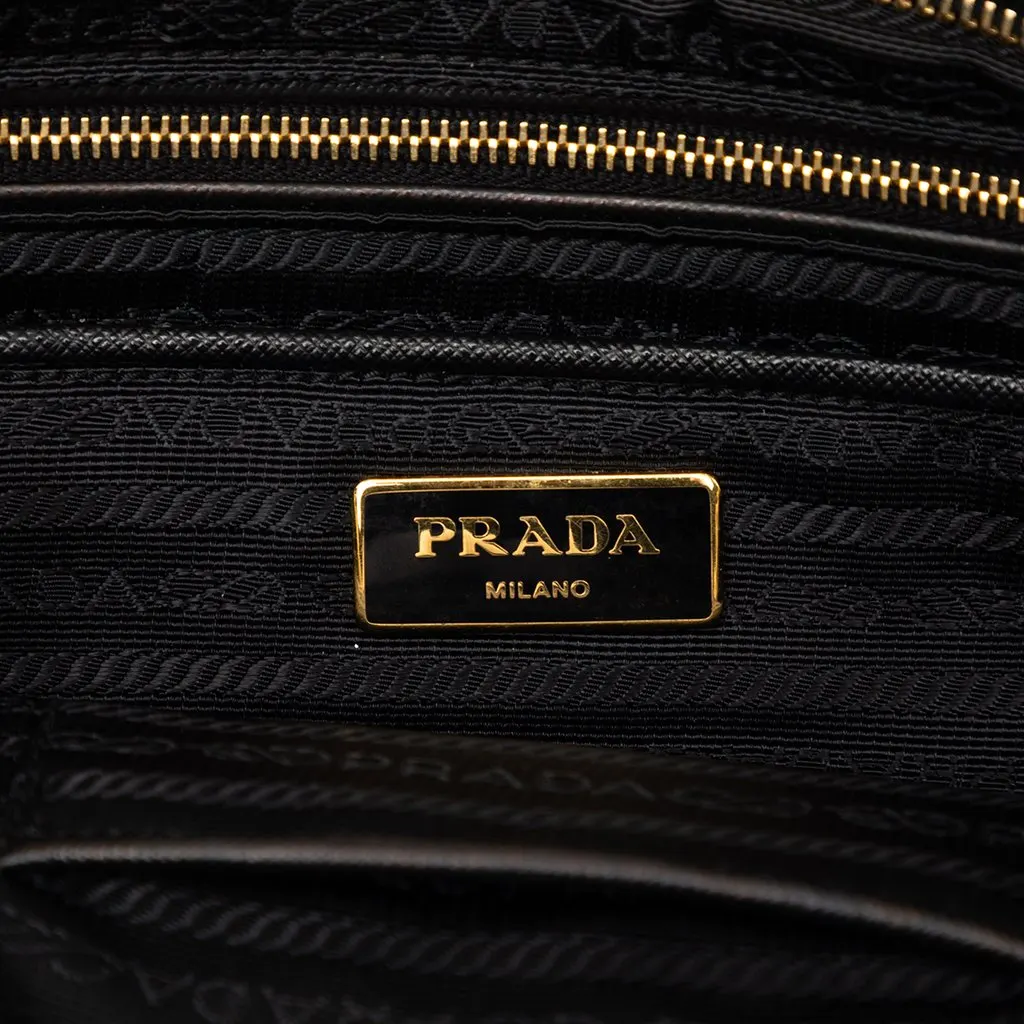 Prada Raffia Crochet Clutch Black Very good - Box View