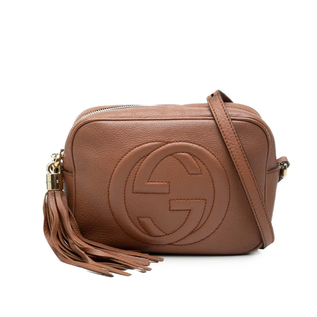 Gucci Calfskin Soho Disco Crossbody Brown Leather Very good - Front View