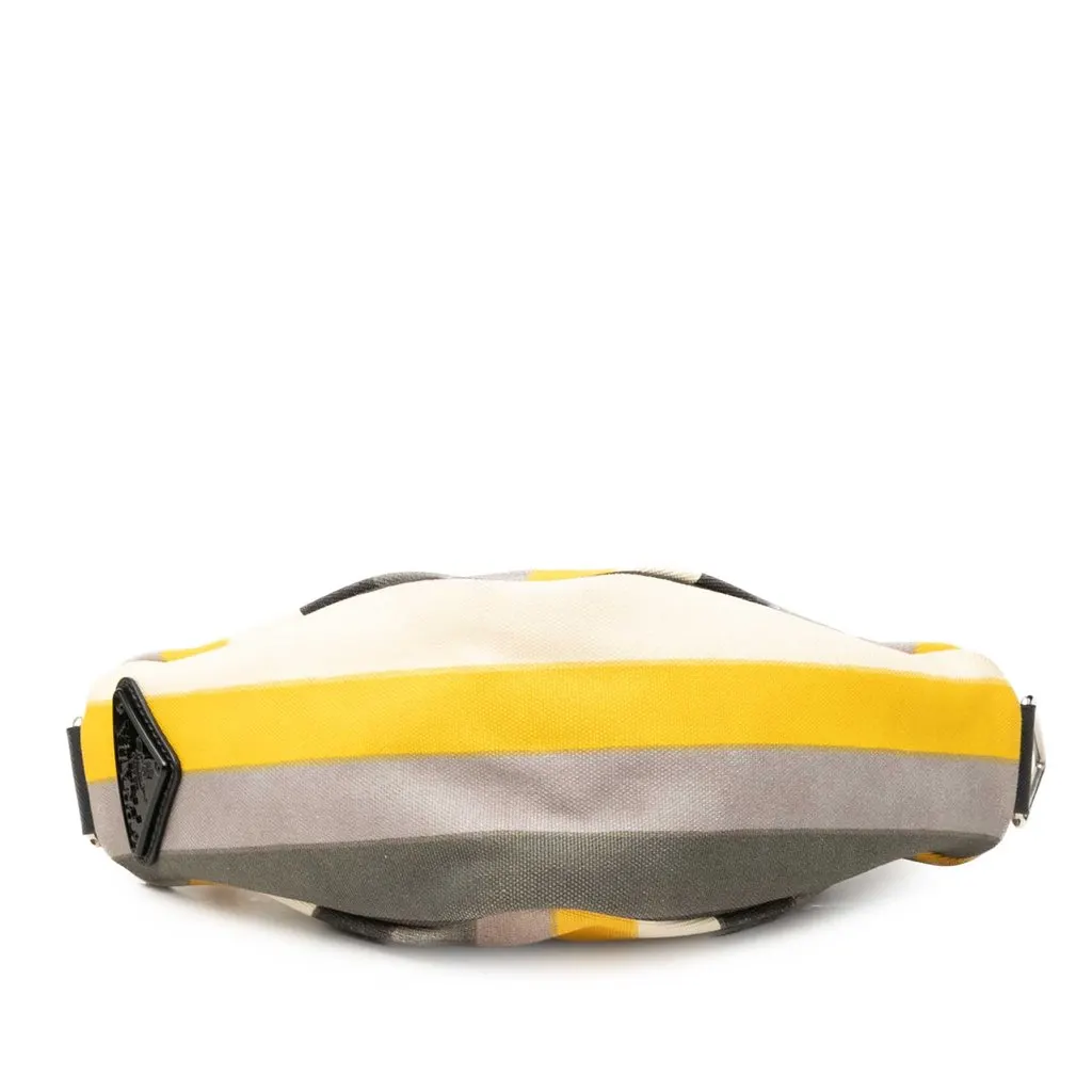Prada Canvas Canapa Baiadera Triangle Logo Crossbody Yellow Very good - Inside View