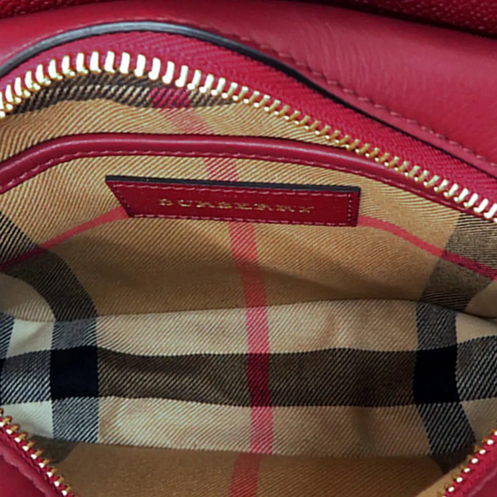Burberry Small Leather Medley Buckle Crossbody Red Leather Very good - Box View