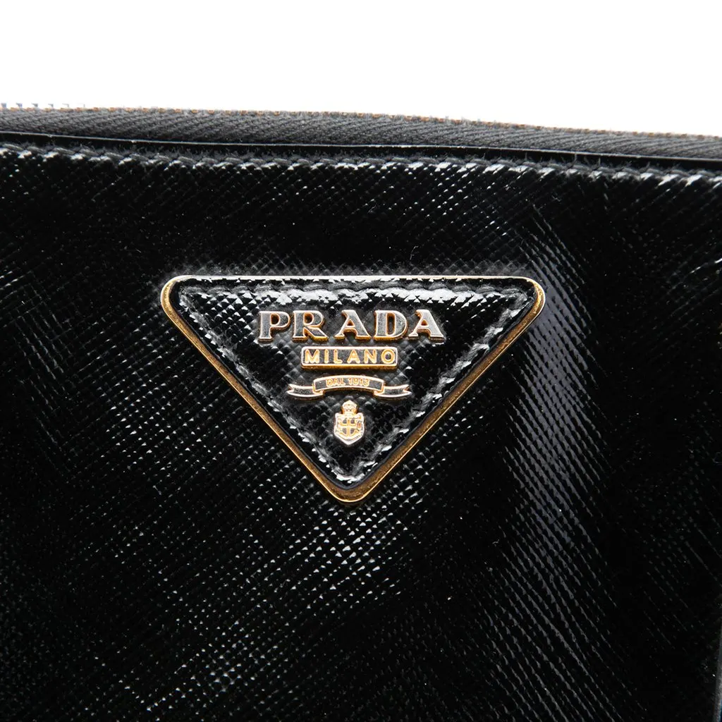 Prada Medium Saffiano Vernice Promenade Satchel Black Leather Very good - Box View