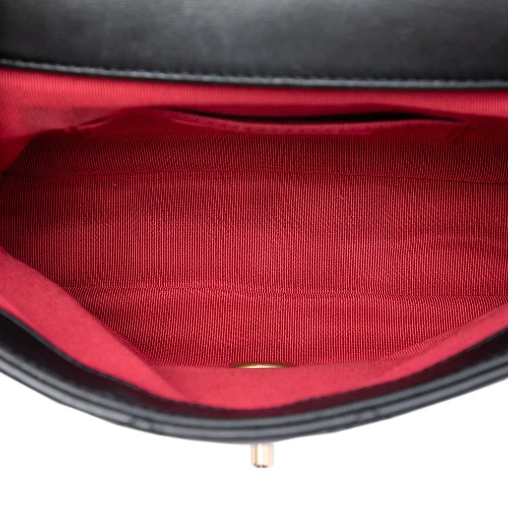 Chanel Mini Quilted Lambskin In The Loop Flap Black Leather Very good - Model View