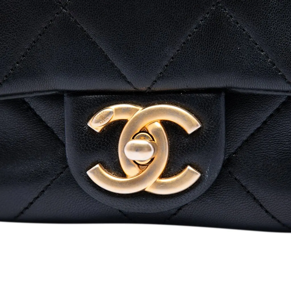 Chanel Mini Quilted Lambskin In The Loop Flap Black Leather Very good - Box View