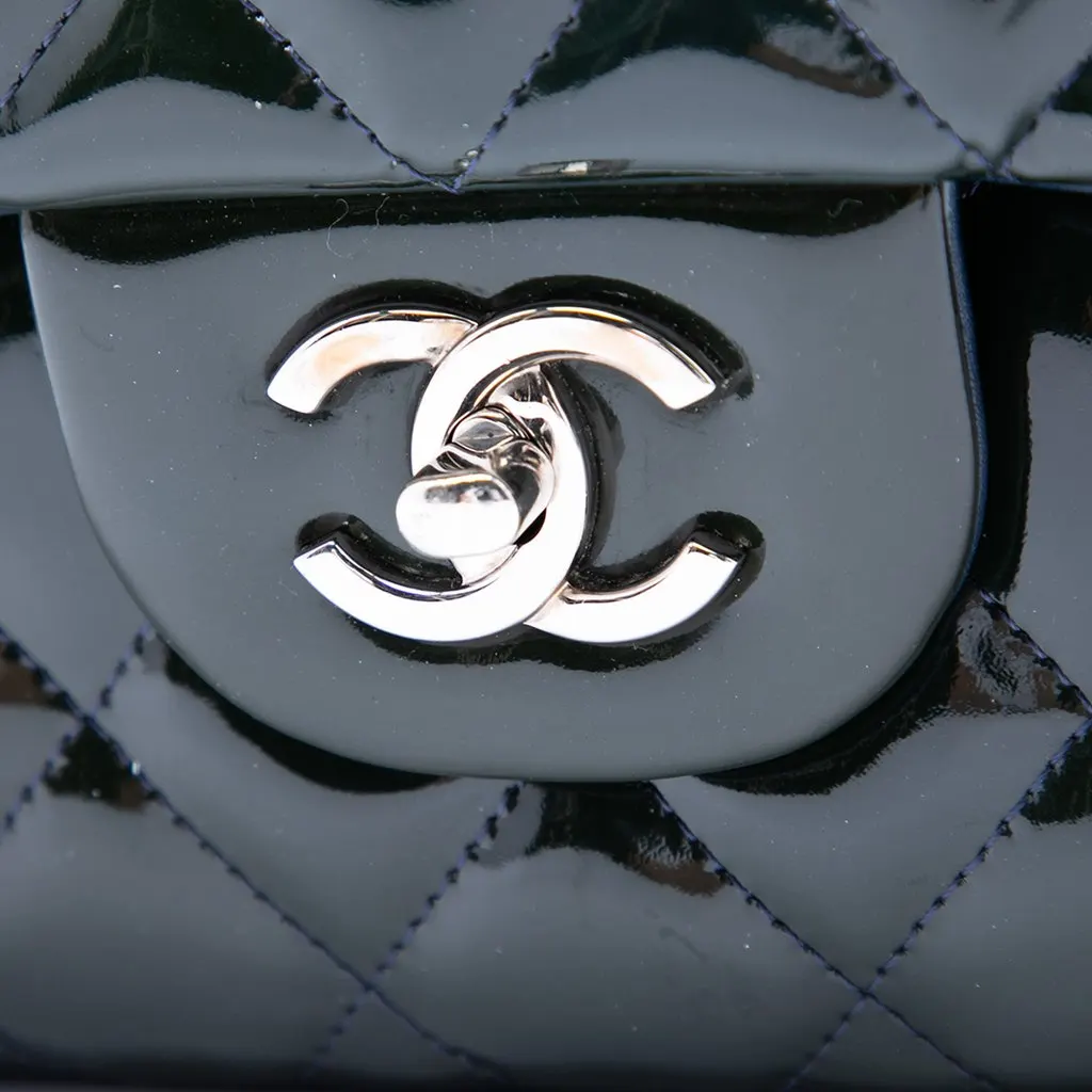 Chanel Jumbo Classic Patent Double Flap Blue Leather Very good - Box View