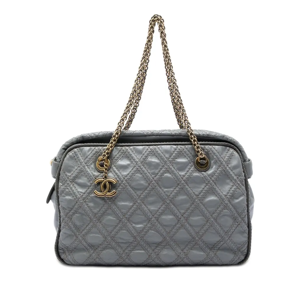 Chanel CC Quilted Calfskin Triptych Tote MultiColor Leather Very good - Front View