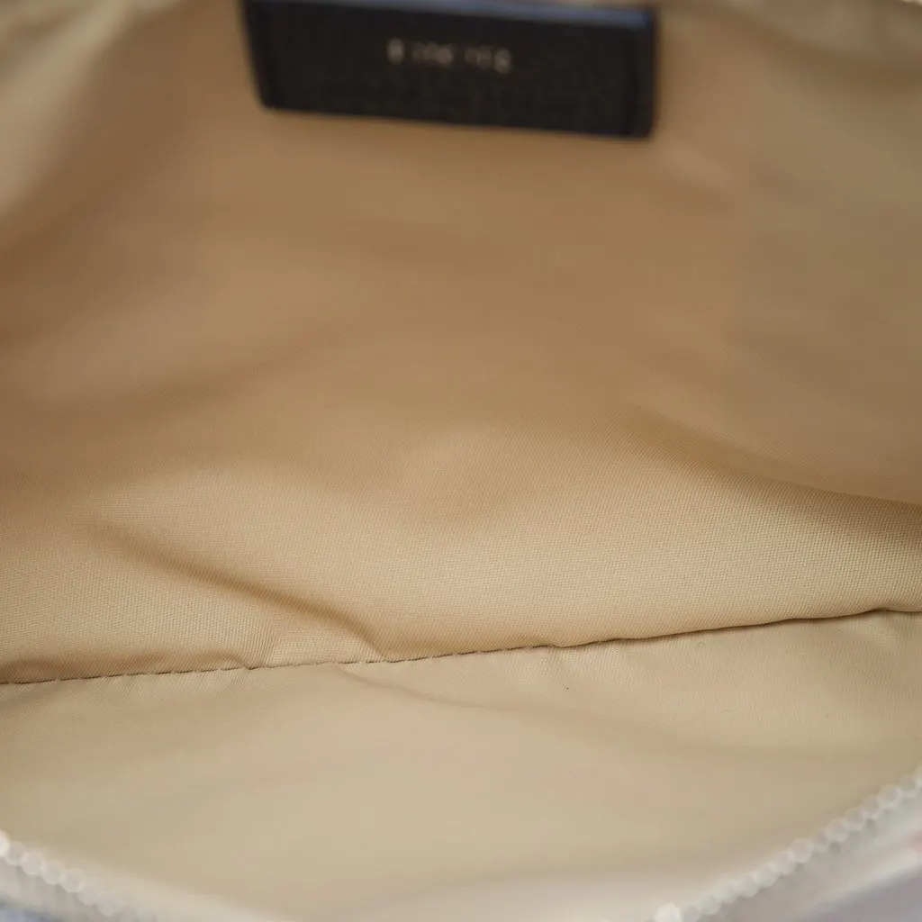 Dior Tricolor Oblique Canvas Stripe Zip Pouch Beige Canvas Very good - Model View