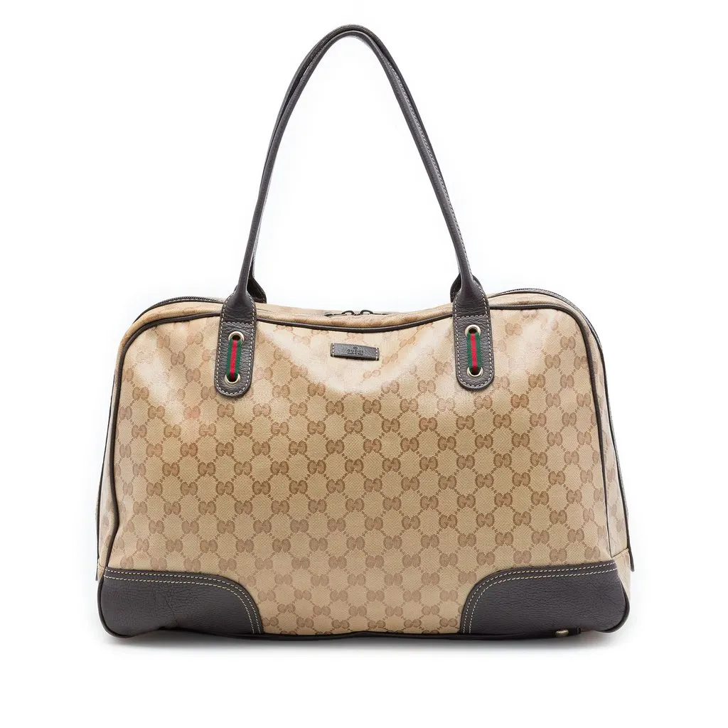 Gucci GG Crystal Web Princy Shoulder Bag Beige Very good - Front View