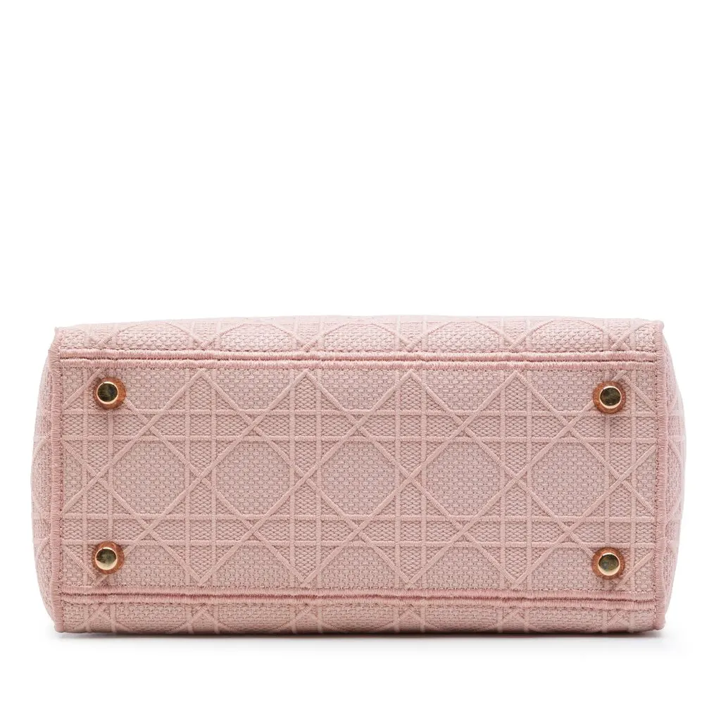 Dior Medium Embroidered Canvas Cannage Lady D Lite Pink Very good - Inside View