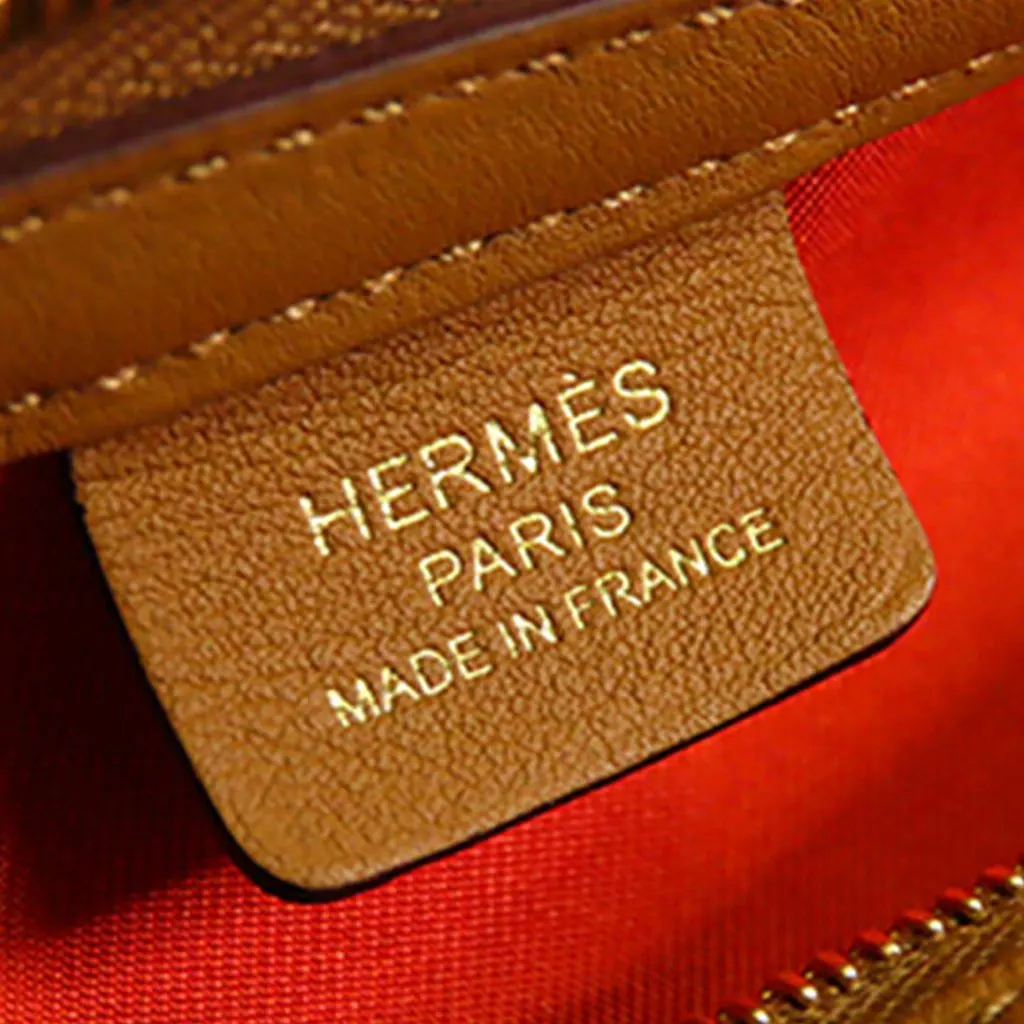 Hermès Silk and Swift Carre En Boucles Sursoie To Go Pouch Orange Very good - Box View