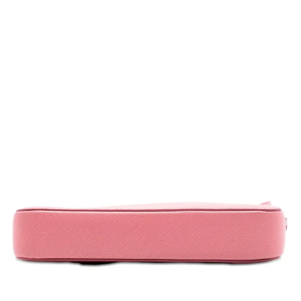 Prada Saffiano Lux Front Pocket Crossbody Pink Leather Very good - Inside View