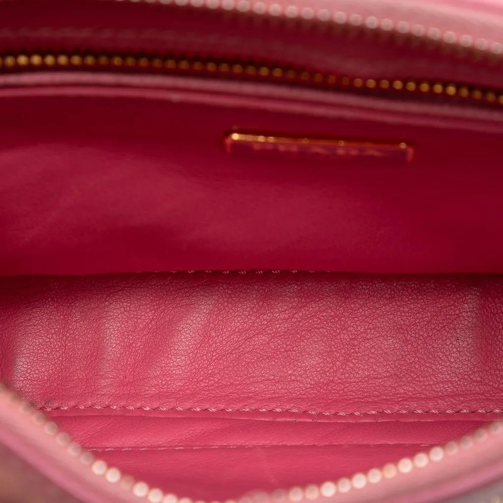 Prada Saffiano Lux Front Pocket Crossbody Pink Leather Very good - Model View