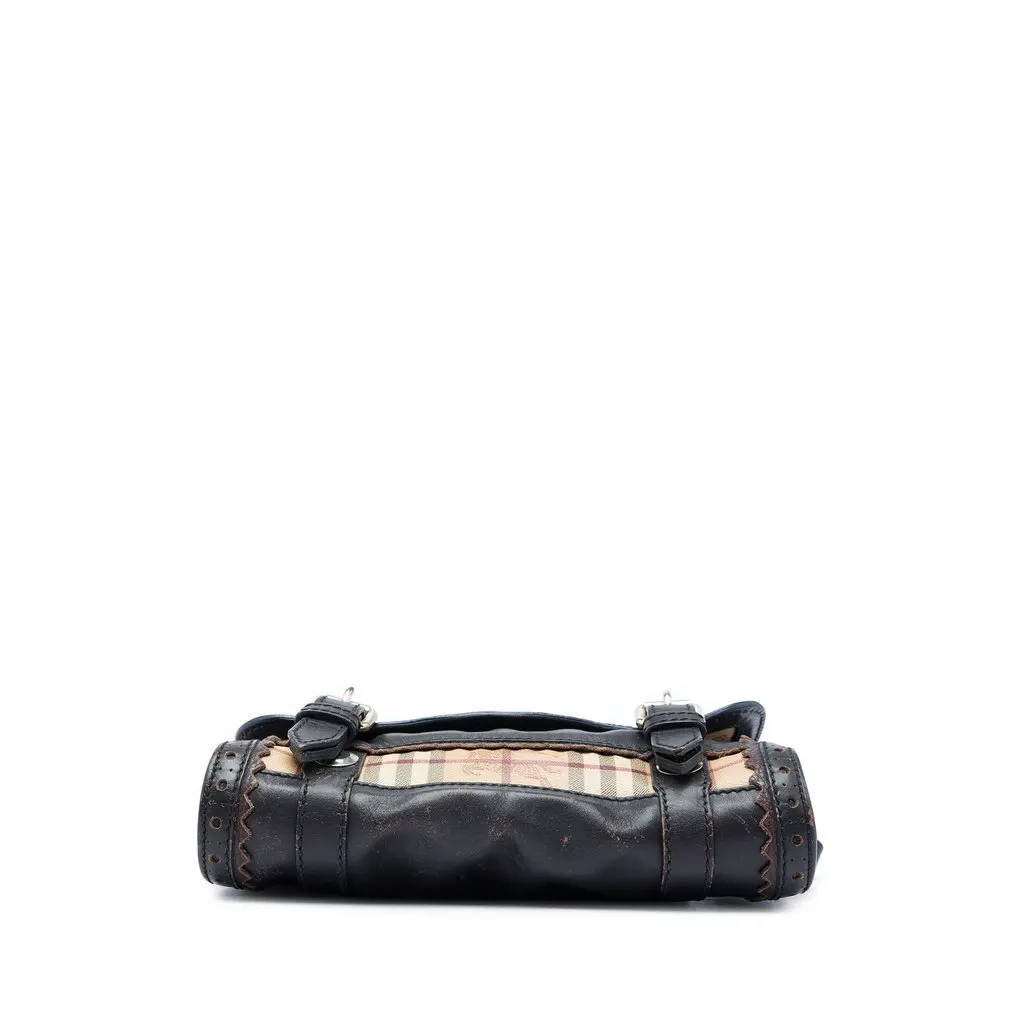 Burberry Haymarket Check Coated Canvas Brogues Doyle Crossbody Beige Good - Inside View