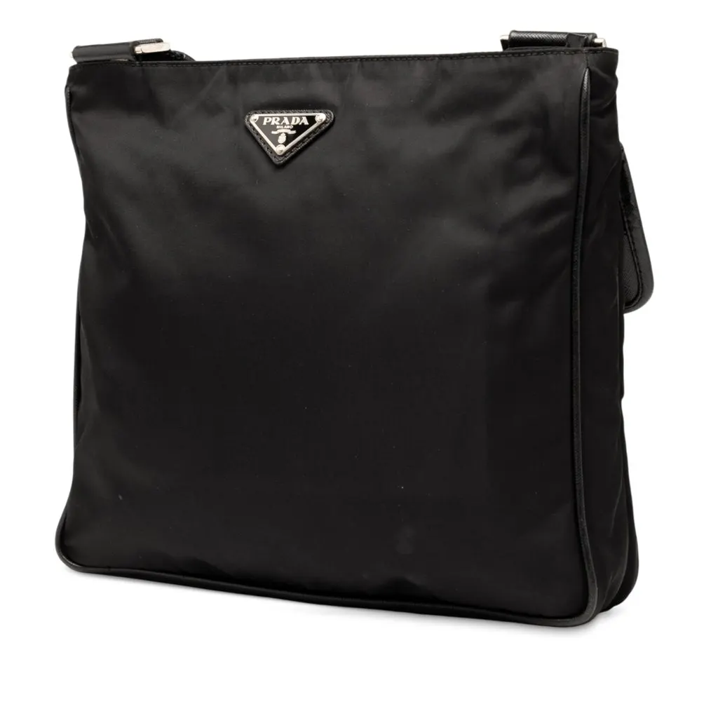 Prada Tessuto Zip Top Crossbody Black Very good - Back View