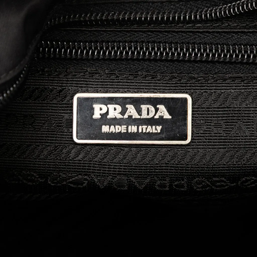 Prada Tessuto Zip Top Crossbody Black Very good - Box View