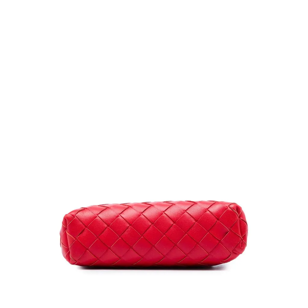 Bottega Veneta Mini Nappa Intrecciato Crossbody Red Leather Good - Inside View