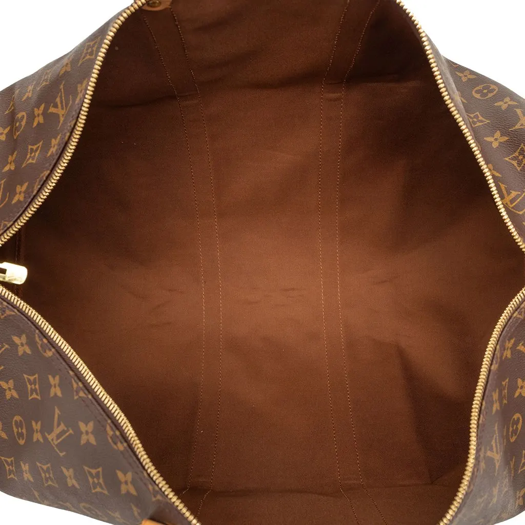 Louis Vuitton Monogram Keepall Bandouliere 55 Brown Good - Model View