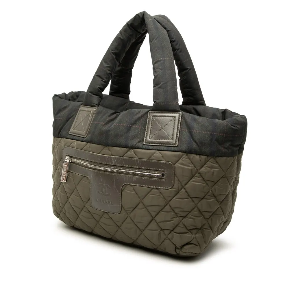 Chanel Small Quilted Nylon Coco Cocoon Tote Brown Very good - Back View