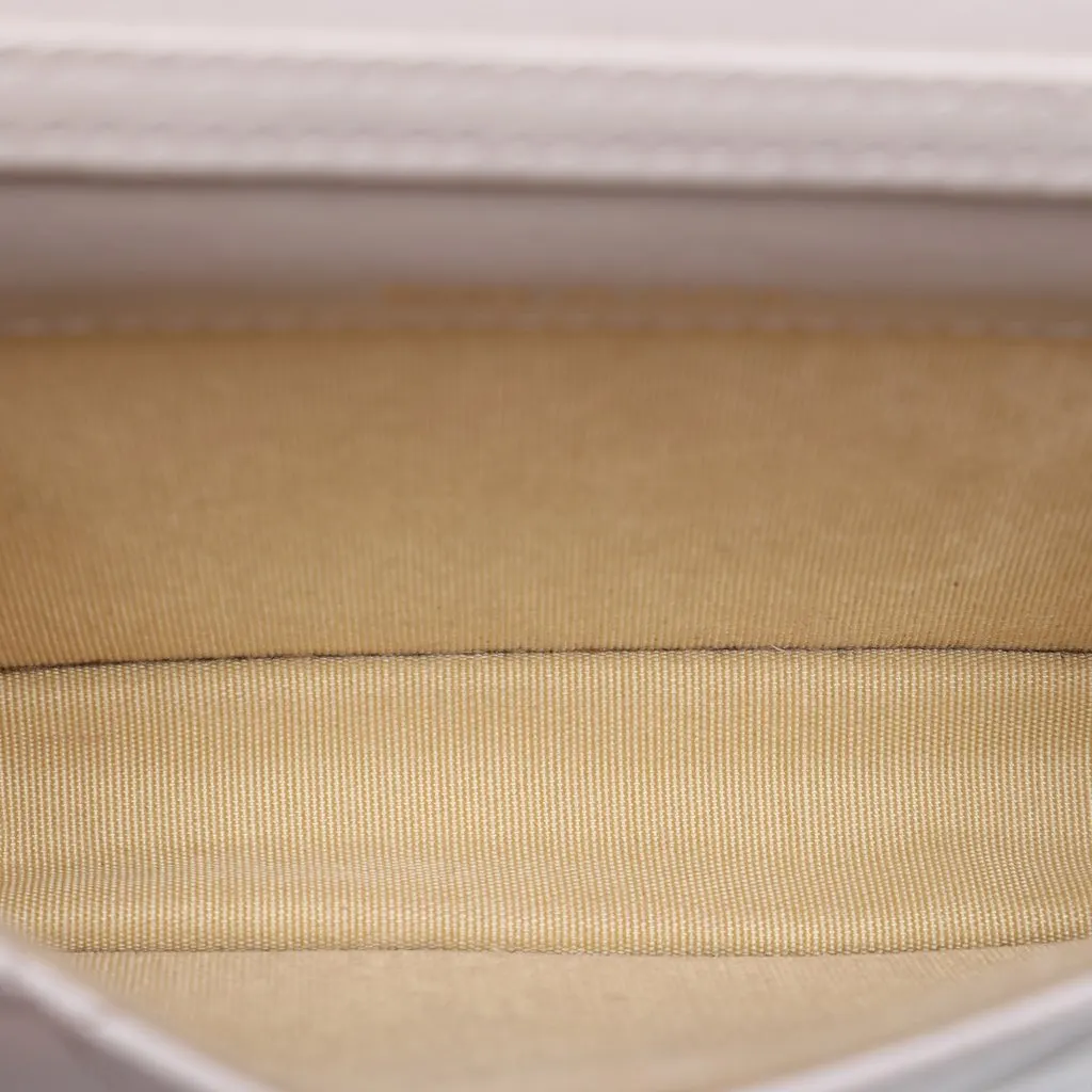 Chanel Mini Quilted Lambskin Pearl Crush Clutch with Chain Brown Leather Very good - Model View
