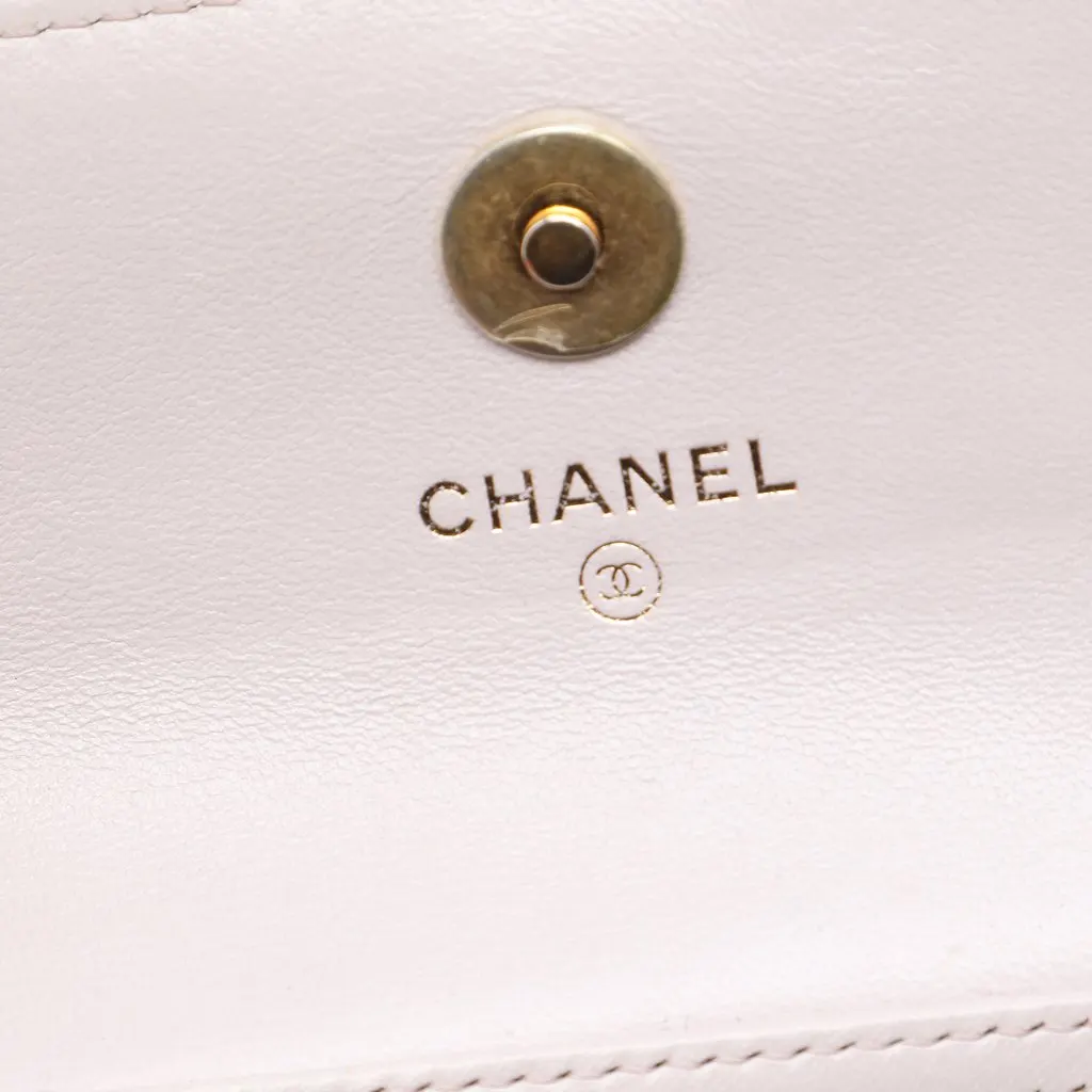 Chanel Mini Quilted Lambskin Pearl Crush Clutch with Chain Brown Leather Very good - Box View