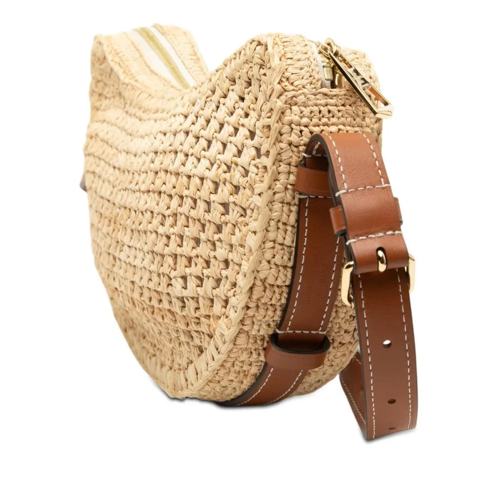 Louis Vuitton Raffia By the Pool Croissant MM Beige Very good - Back View