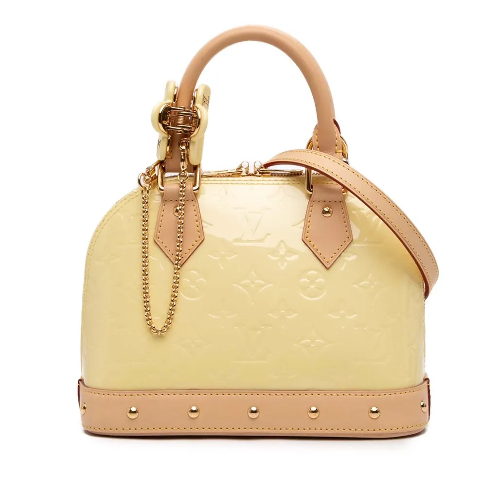 Louis Vuitton Monogram Vernis Hairclip Alma BB Yellow Leather Very good - Front View