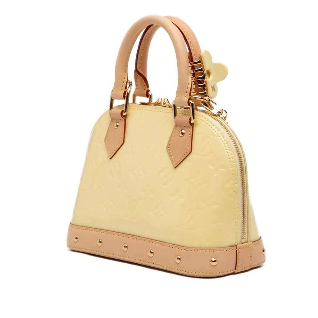 Louis Vuitton Monogram Vernis Hairclip Alma BB Yellow Leather Very good - Back View