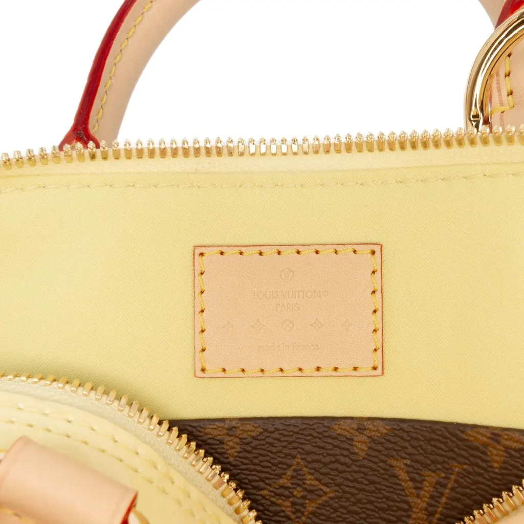 Louis Vuitton Monogram Vernis Hairclip Alma BB Yellow Leather Very good - Box View