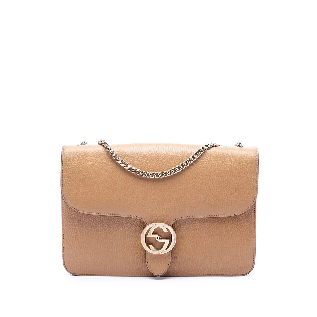 Gucci Medium Dollar Calfskin Interlocking G Crossbody