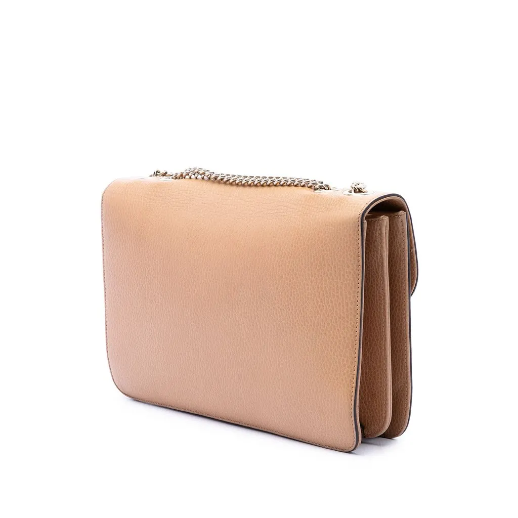 Gucci Medium Dollar Calfskin Interlocking G Crossbody Brown Leather Good - Back View
