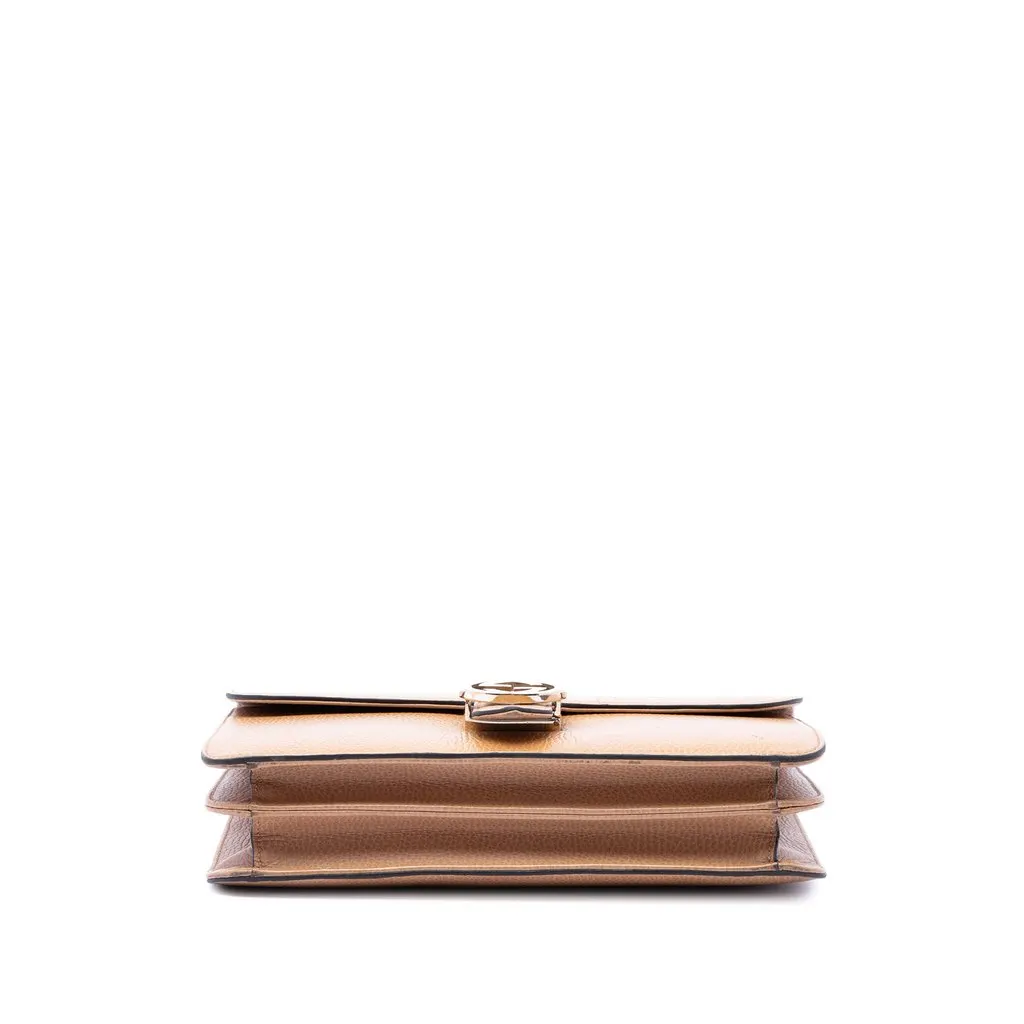 Gucci Medium Dollar Calfskin Interlocking G Crossbody Brown Leather Good - Inside View