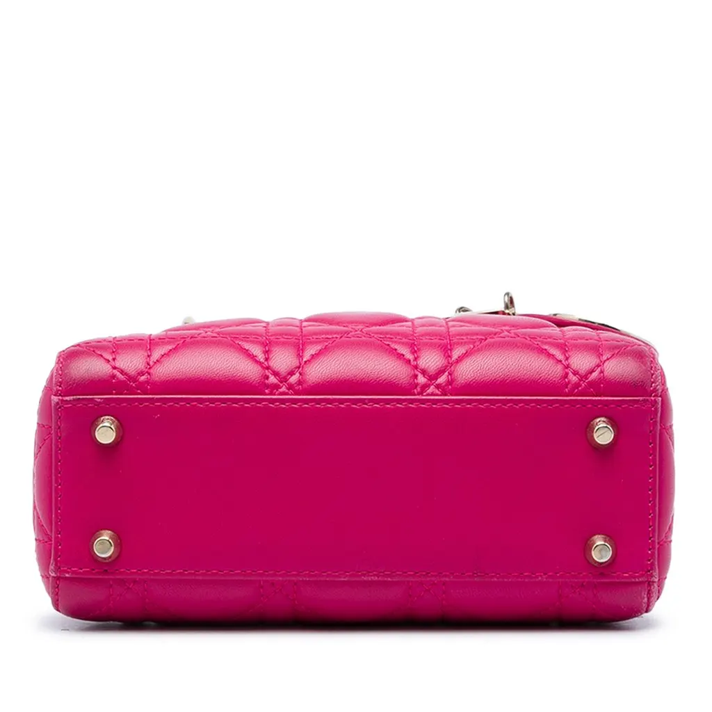 Dior Mini Lambskin Cannage Lady Dior Pink Leather Very good - Inside View