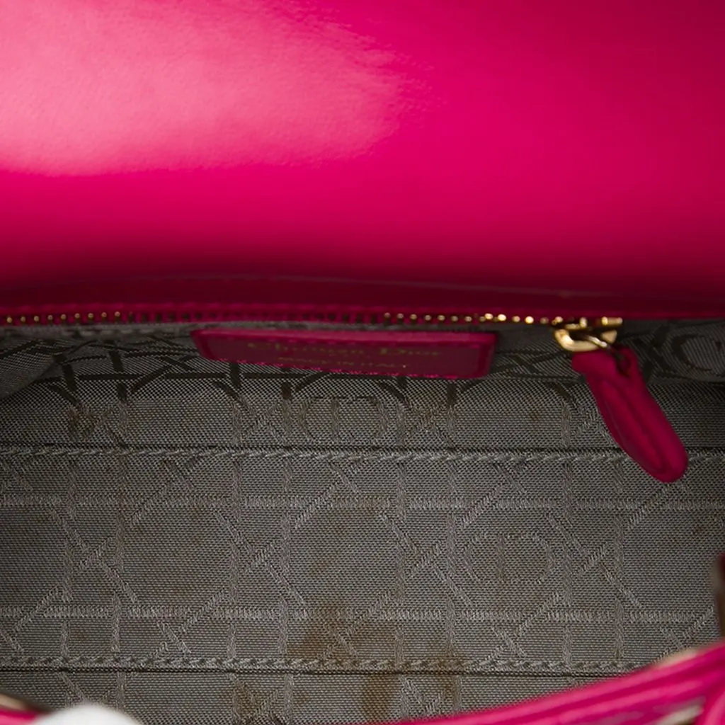 Dior Mini Lambskin Cannage Lady Dior Pink Leather Very good - Model View