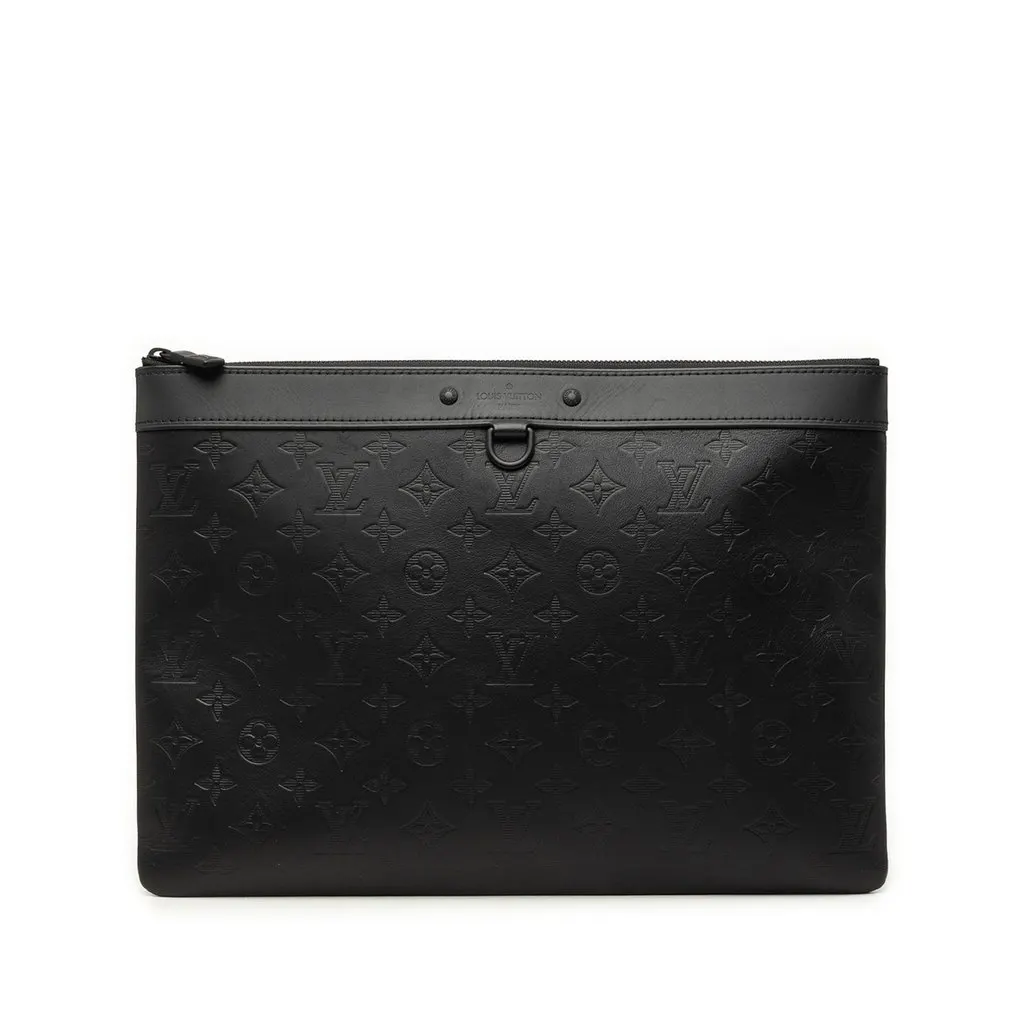 Louis Vuitton Monogram Shadow Discovery Pochette Black Leather Very good - Front View