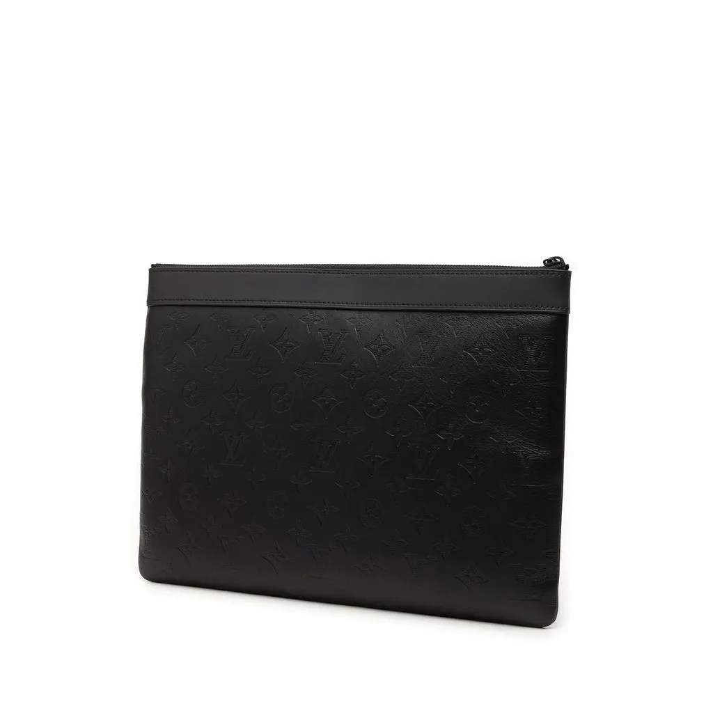 Louis Vuitton Monogram Shadow Discovery Pochette Black Leather Very good - Back View