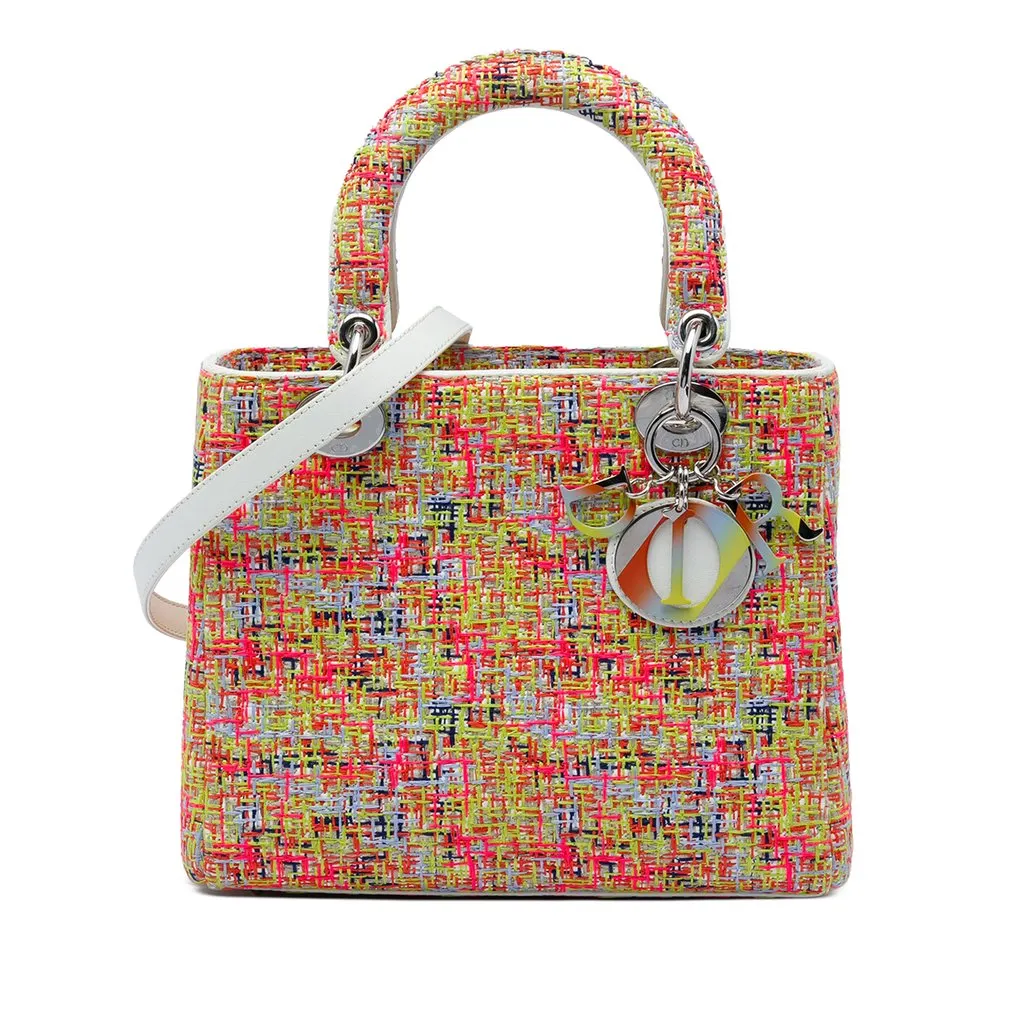 Dior Medium Multicolor Tweed Lady Dior MultiColor Tweed Very good - Front View